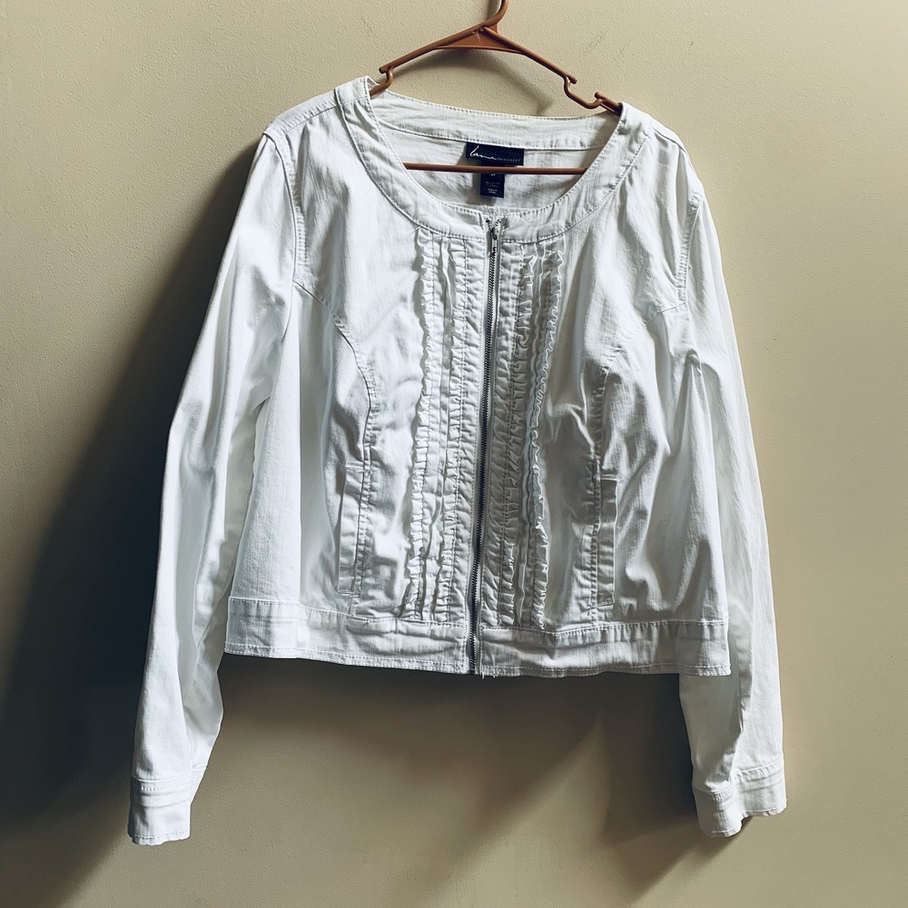 Lane Bryant Lightweight denim Jacket SZ-24plus Long‎ Sleeves White